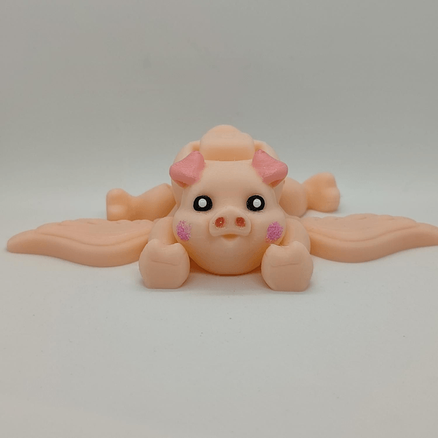 Flying Pig Articulated, 3D Printed Flying Pig, Poseable Pig Figurine, Whimsical Pig Model, Flying Pig Desk Decor, Cute Pig Collectible, Novelty Pig Gift