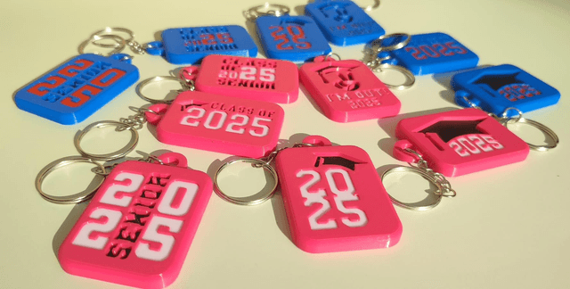 School Leavers Keyrings, Class of 25 Keyrings, Custom 2025 School Keyrings, End of Year Gifts with Unique Messages, School Leavers 2025 Keyrings, 3D Printed Custom Keyrings, End of Year Keyrings 