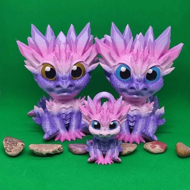 Crystal Dragon Hatchling, Dragon Hatchling Figurine, 3D Printed Crystal Hatchling, Cute 