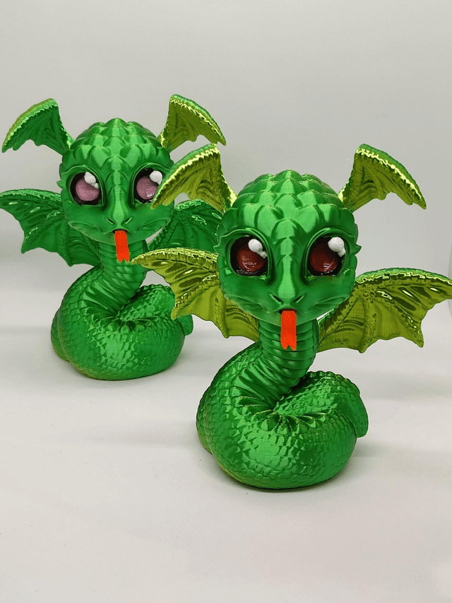 Serpent dragon figurine, fantasy dragon 3D model, 3D printed fantasy creature, serpent dragon, 3D printed dragon with serpent design, high detail serpent dragon 3D model, realistic serpent dragon 3D figure
