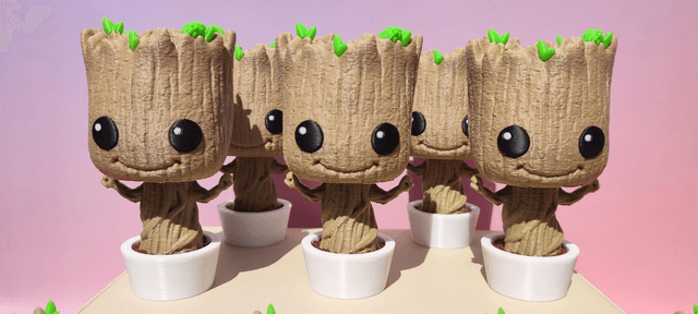 Baby Groot Bobble head 3D Printed – Cute Desk Toy, Plant Pot Style Figure
