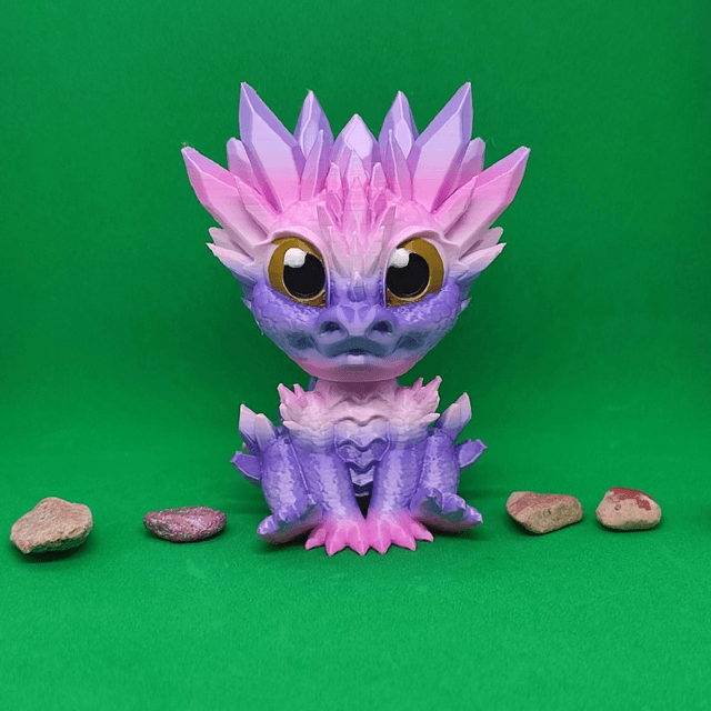 Crystal Dragon Hatchling, Dragon Hatchling Figurine, 3D Printed Crystal Hatchling, Cute 