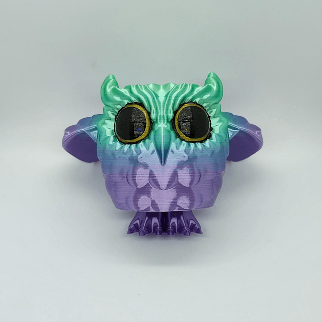 Owl Puffling, 3D Printed Owl, Cute Owl Figurine, Owl Puffling Collectible, Articulated Owl Figurine 