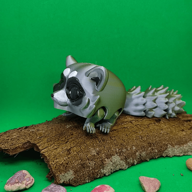 Raccoon, Articulated 3D Printed Raccoon – Poseable, Realistic & Fun Model