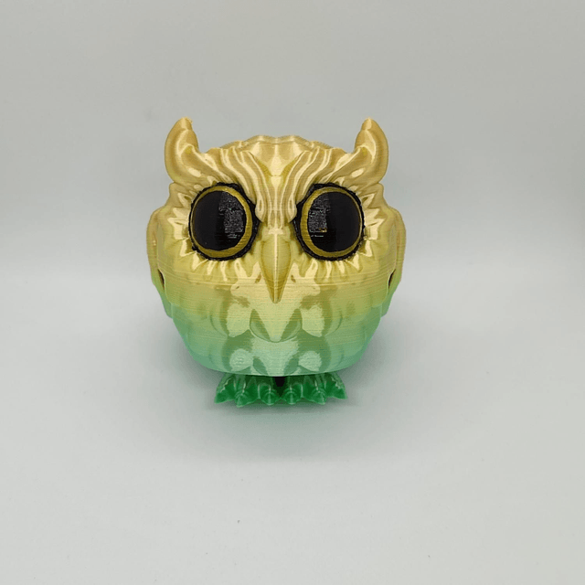 Owl Puffling, 3D Printed Owl, Cute Owl Figurine, Owl Puffling Collectible, Articulated Owl Figurine 