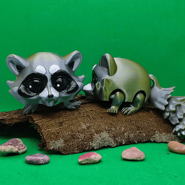 Raccoon, Articulated 3D Printed Raccoon – Poseable, Realistic & Fun Model