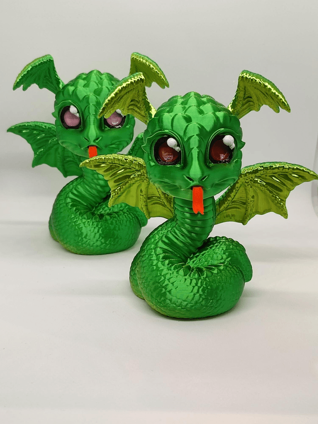 Serpent dragon figurine, fantasy dragon 3D model, 3D printed fantasy creature, serpent dragon, 3D printed dragon with serpent design, high detail serpent dragon 3D model, realistic serpent dragon 3D figure
