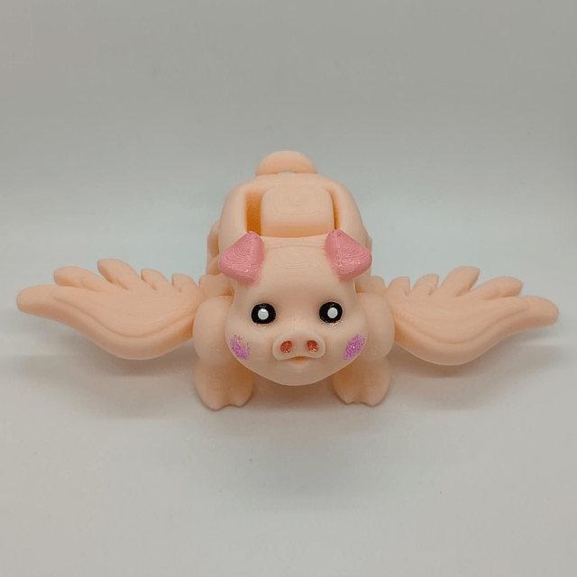 Flying Pig Articulated, 3D Printed Flying Pig, Poseable Pig Figurine, Whimsical Pig Model, Flying Pig Desk Decor, Cute Pig Collectible, Novelty Pig Gift