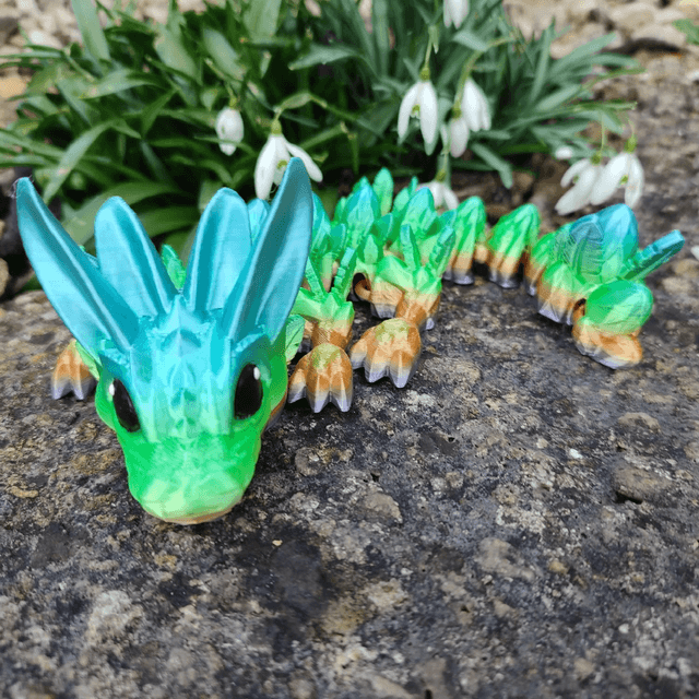 Baby Easter Dragon – Cute Articulated Fantasy Figurine & Spring Gift, Baby Easter Dragon, 3D Printed Easter Dragon 