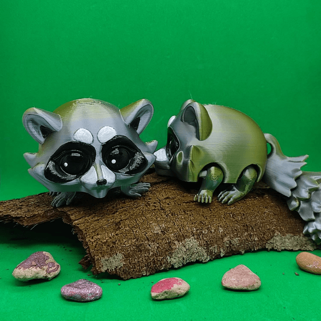 Raccoon, Articulated 3D Printed Raccoon – Poseable, Realistic & Fun Model