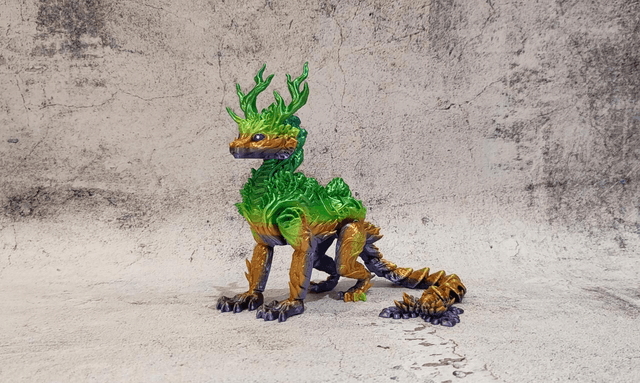 Forest Dragon, Fantasy Dragon, 3D Printed, Tabletop Dragon, Decorative Display Dragon, Flexible Forest Dragon, Nature, Forest 