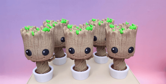 Baby Groot Bobble head 3D Printed – Cute Desk Toy, Plant Pot Style Figure