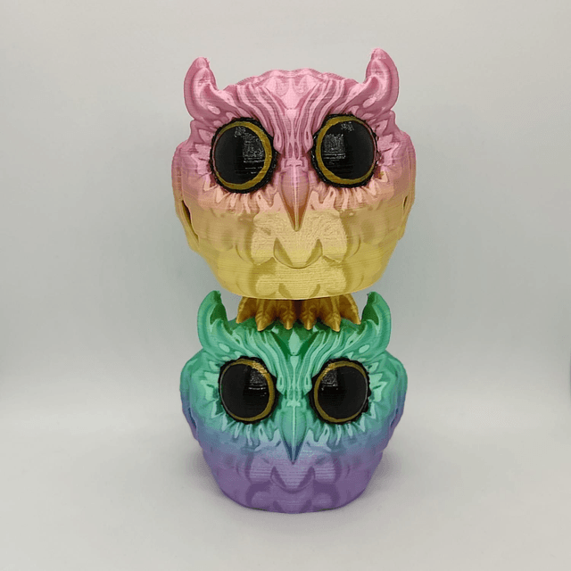 Owl Puffling, 3D Printed Owl, Cute Owl Figurine, Owl Puffling Collectible, Articulated Owl Figurine 