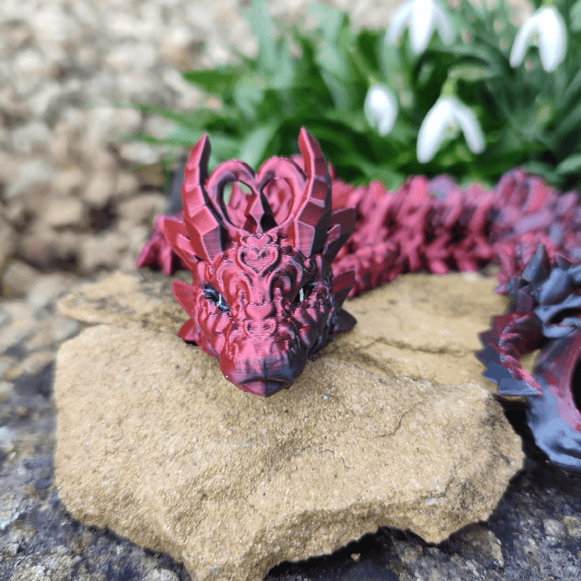 Dark Heart Dragon – Articulated Fantasy Figurine & Unique Gift for Dragon Lovers, 3D Printed Dark Heart Dragon 