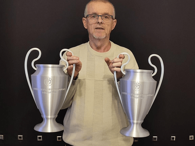 Champions Trophy Replica 3D Printed, Trophy Replica, Memorabilia,Trophy Replica, Gift for him, Christmas Gift, Football trophy, Collectibles, 23.75 cm / 9.35 inches, Silver, Plastic