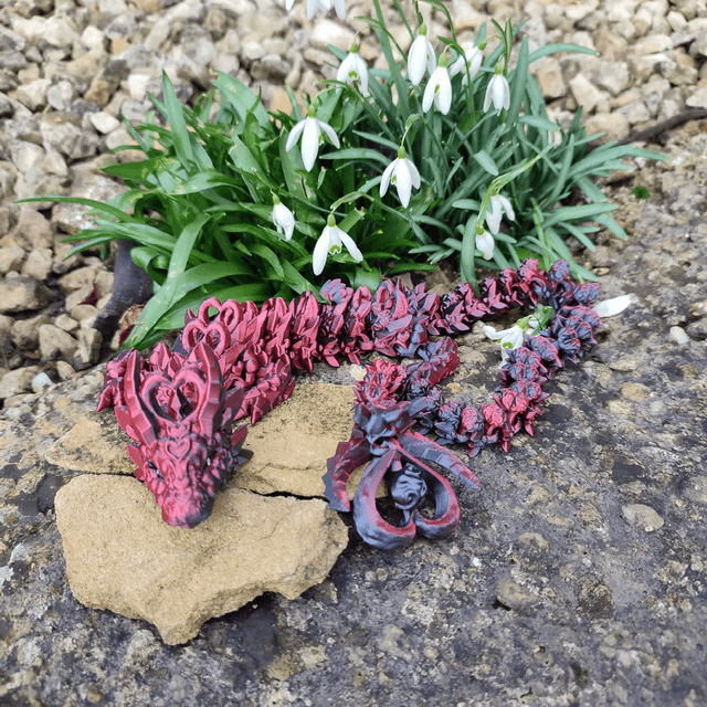 Dark Heart Dragon – Articulated Fantasy Figurine & Unique Gift for Dragon Lovers, 3D Printed Dark Heart Dragon 