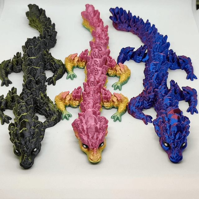 Baby Atlantean Dragon, Fantasy Dragon, Articulated Dragon, 3D Printed Creature, Cute Baby Dragon, Oceanic Baby Dragon, 3D Printed Figurine 