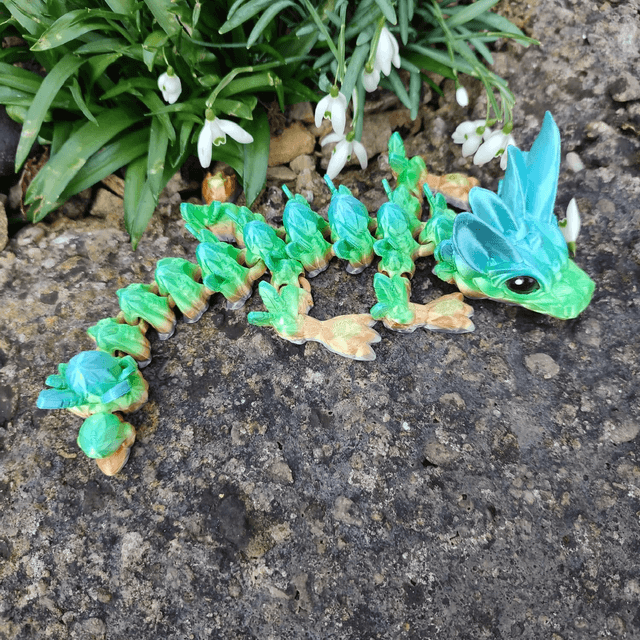 Baby Easter Dragon – Cute Articulated Fantasy Figurine & Spring Gift, Baby Easter Dragon, 3D Printed Easter Dragon 