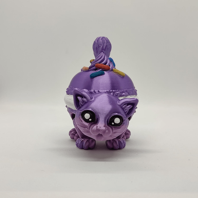 Macaron Cat, 3D Printed Macaron Cat, Articulated Kitten, Cute Kitty, Flexible Cat Figurine, Fidget Cat, Kawaii Macaron Cat, Cat Lover Gift, Macaron Cat Figurine, Fidget Pet