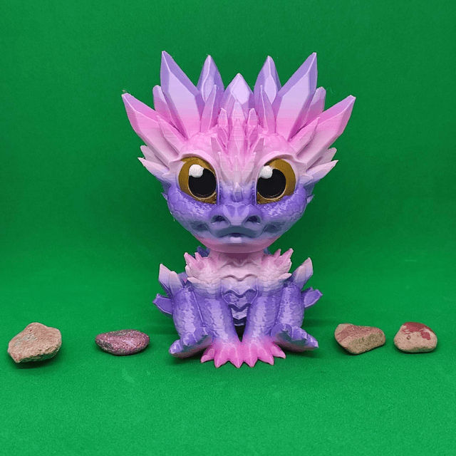 Crystal Dragon Hatchling, Dragon Hatchling Figurine, 3D Printed Crystal Hatchling, Cute 