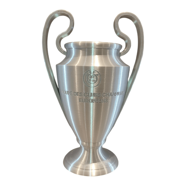 Champions Trophy Replica 3D Printed, Trophy Replica, Memorabilia,Trophy Replica, Gift for him, Christmas Gift, Football trophy, Collectibles, 23.75 cm / 9.35 inches, Silver, Plastic