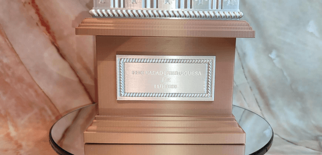 Portugal Trophy Replica, Campeonato de Portugal Replica, Portuguese Championship Trophy Replica, 3D Printed, Decorative Display with Base, Collectibles, Memorabilia, Portuguese Cup
