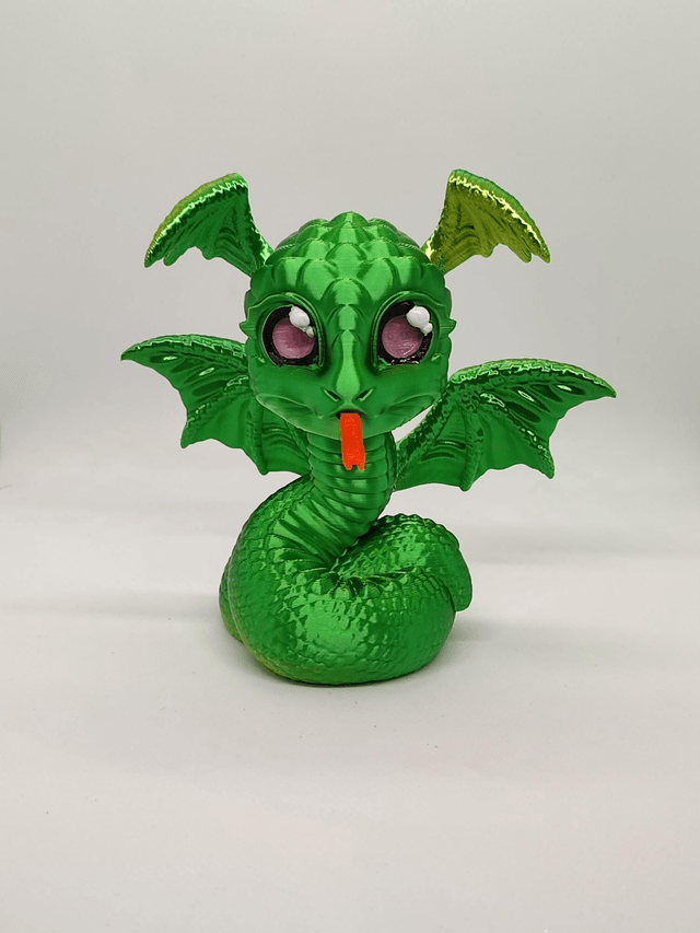 Serpent dragon figurine, fantasy dragon 3D model, 3D printed fantasy creature, serpent dragon, 3D printed dragon with serpent design, high detail serpent dragon 3D model, realistic serpent dragon 3D figure

