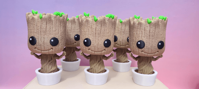 Baby Groot Bobble head 3D Printed – Cute Desk Toy, Plant Pot Style Figure