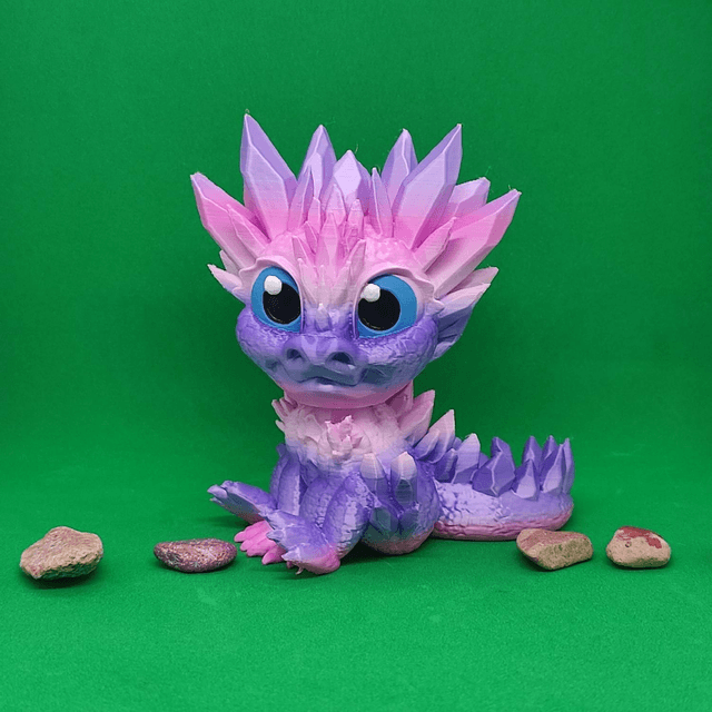 Crystal Dragon Hatchling, Dragon Hatchling Figurine, 3D Printed Crystal Hatchling, Cute 