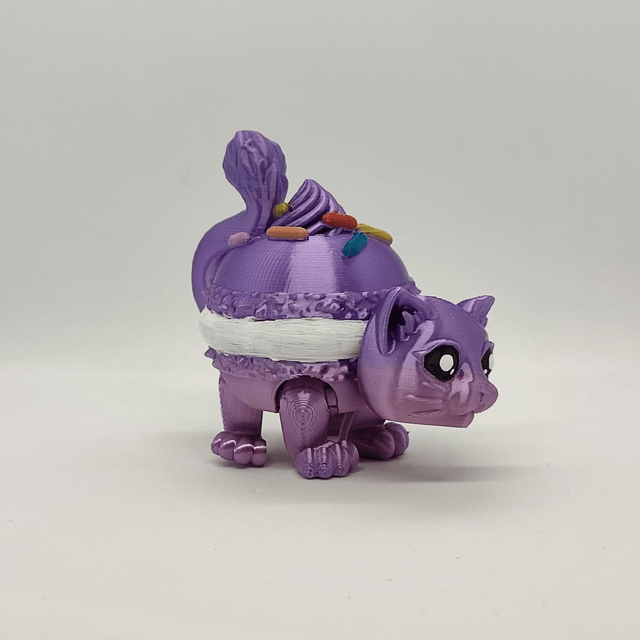 Macaron Cat, 3D Printed Macaron Cat, Articulated Kitten, Cute Kitty, Flexible Cat Figurine, Fidget Cat, Kawaii Macaron Cat, Cat Lover Gift, Macaron Cat Figurine, Fidget Pet