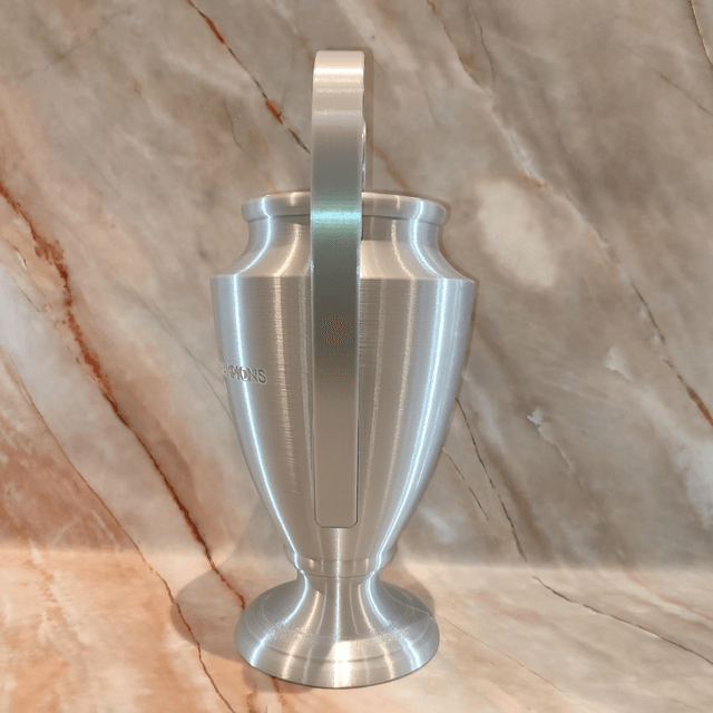 Champions Trophy Replica 3D Printed, Trophy Replica, Memorabilia,Trophy Replica, Gift for him, Christmas Gift, Football trophy, Collectibles, 23.75 cm / 9.35 inches, Silver, Plastic