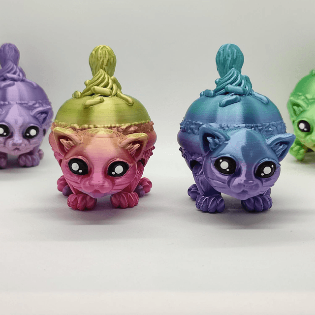 Macaron Cat, 3D Printed Macaron Cat, Articulated Kitten, Cute Kitty, Flexible Cat Figurine, Fidget Cat, Kawaii Macaron Cat, Cat Lover Gift, Macaron Cat Figurine, Fidget Pet