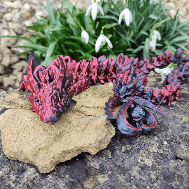 Dark Heart Dragon – Articulated Fantasy Figurine & Unique Gift for Dragon Lovers, 3D Printed Dark Heart Dragon 