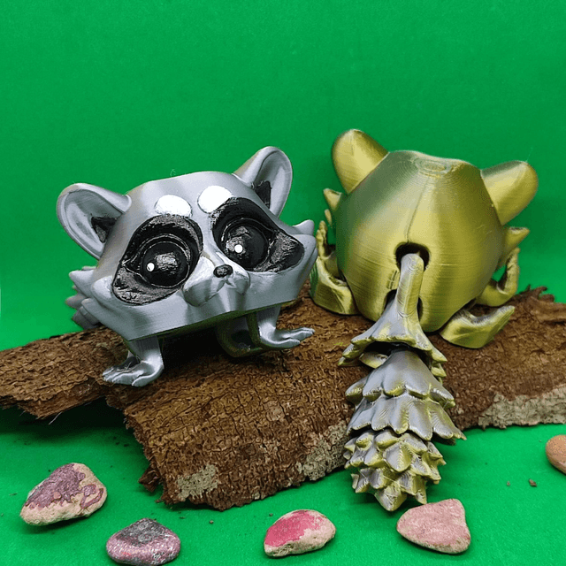 Raccoon, Articulated 3D Printed Raccoon – Poseable, Realistic & Fun Model