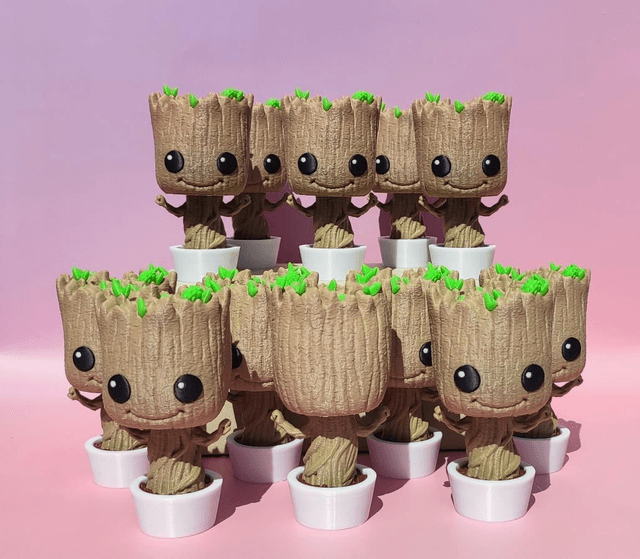 Baby Groot Bobble head 3D Printed – Cute Desk Toy, Plant Pot Style Figure