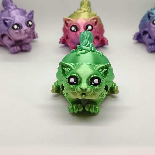 Macaron Cat, 3D Printed Macaron Cat, Articulated Kitten, Cute Kitty, Flexible Cat Figurine, Fidget Cat, Kawaii Macaron Cat, Cat Lover Gift, Macaron Cat Figurine, Fidget Pet