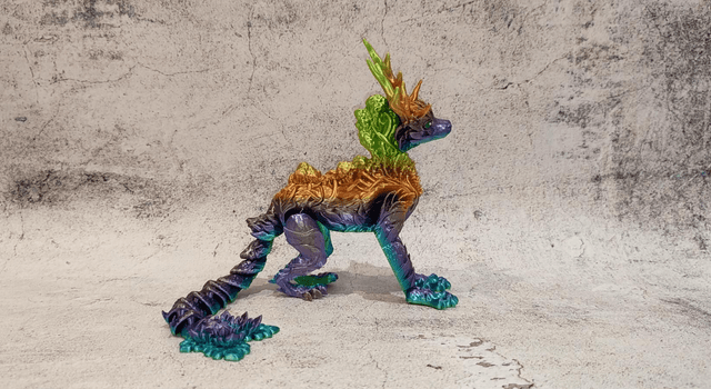 Forest Dragon, Fantasy Dragon, 3D Printed, Tabletop Dragon, Decorative Display Dragon, Flexible Forest Dragon, Nature, Forest 