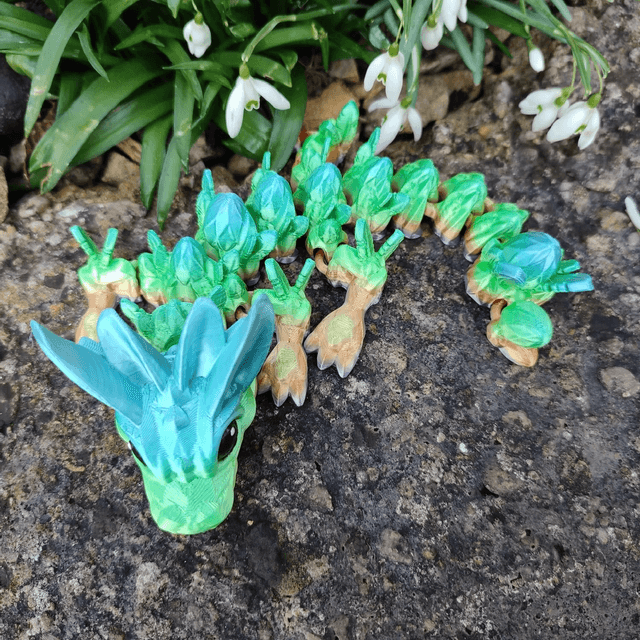 Baby Easter Dragon – Cute Articulated Fantasy Figurine & Spring Gift, Baby Easter Dragon, 3D Printed Easter Dragon 