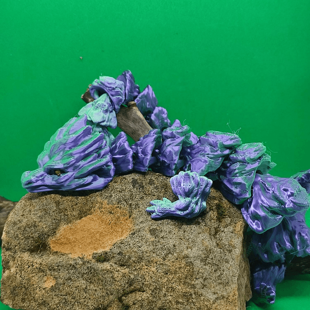 Geo Dragon, Earth Dragon, 3D Printed, Articulated Dragon, Mythical Fidget Dragon