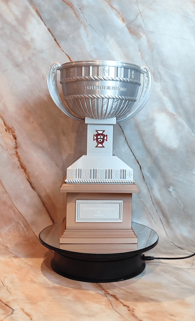 Portugal Trophy Replica, Campeonato de Portugal Replica, Portuguese Championship Trophy Replica, 3D Printed, Decorative Display with Base, Collectibles, Memorabilia, Portuguese Cup