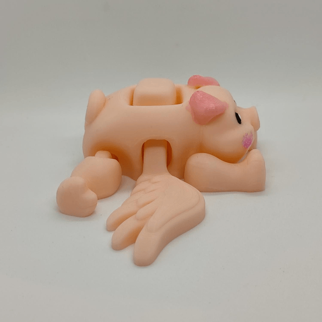 Flying Pig Articulated, 3D Printed Flying Pig, Poseable Pig Figurine, Whimsical Pig Model, Flying Pig Desk Decor, Cute Pig Collectible, Novelty Pig Gift