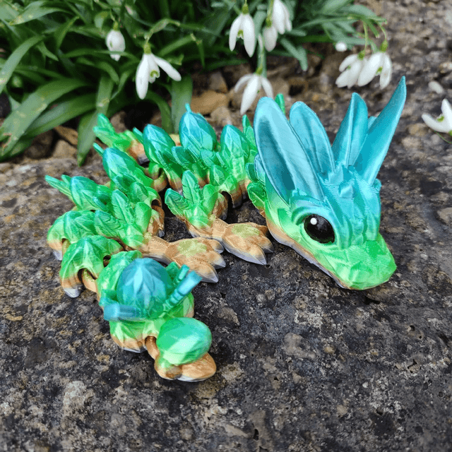 Baby Easter Dragon – Cute Articulated Fantasy Figurine & Spring Gift, Baby Easter Dragon, 3D Printed Easter Dragon 
