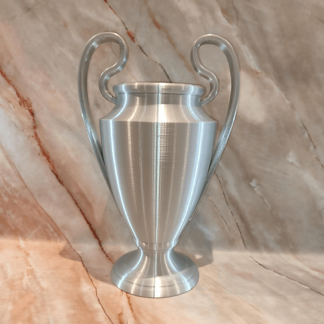 Champions Trophy Replica 3D Printed, Trophy Replica, Memorabilia,Trophy Replica, Gift for him, Christmas Gift, Football trophy, Collectibles, 23.75 cm / 9.35 inches, Silver, Plastic