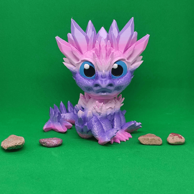 Crystal Dragon Hatchling, Dragon Hatchling Figurine, 3D Printed Crystal Hatchling, Cute 