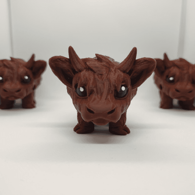 Highland Cow, Coo, Highland Cow Puffling, 3D Printed, Cute animals, Scottish Cows, Miniature Cow Sculpture, Highland Coo Decor, Fidget Highland Cow, Fidget Coo